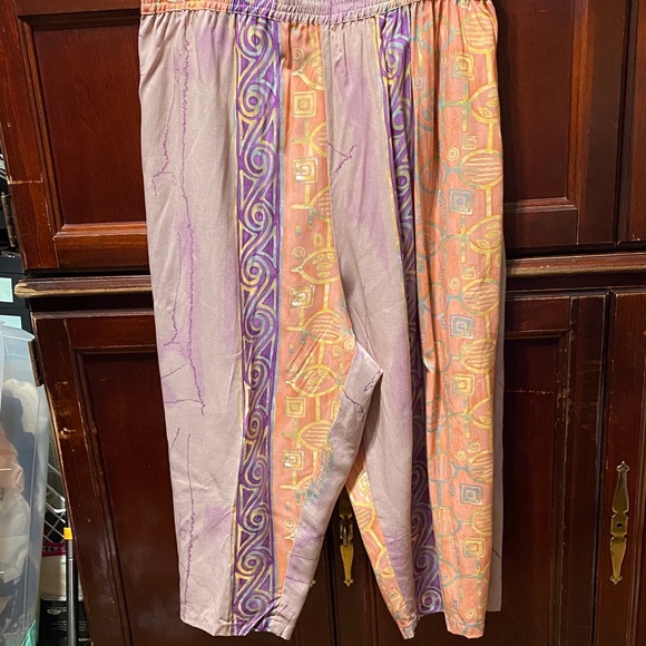 Silhouettes Vintage colorful Geometric Top and Capri Pants Set plus size 3X - Picture 16 of 16